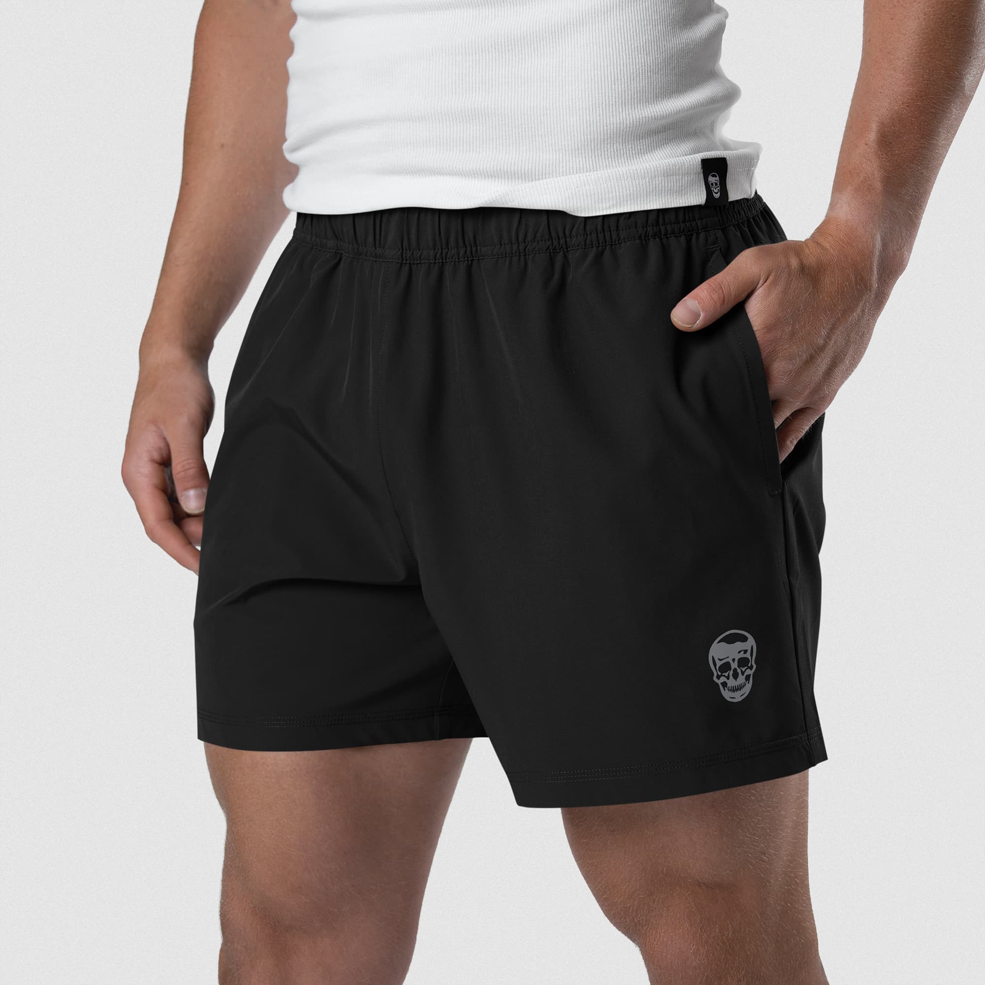 Conquer 5" Shorts - Black/White - Image 4