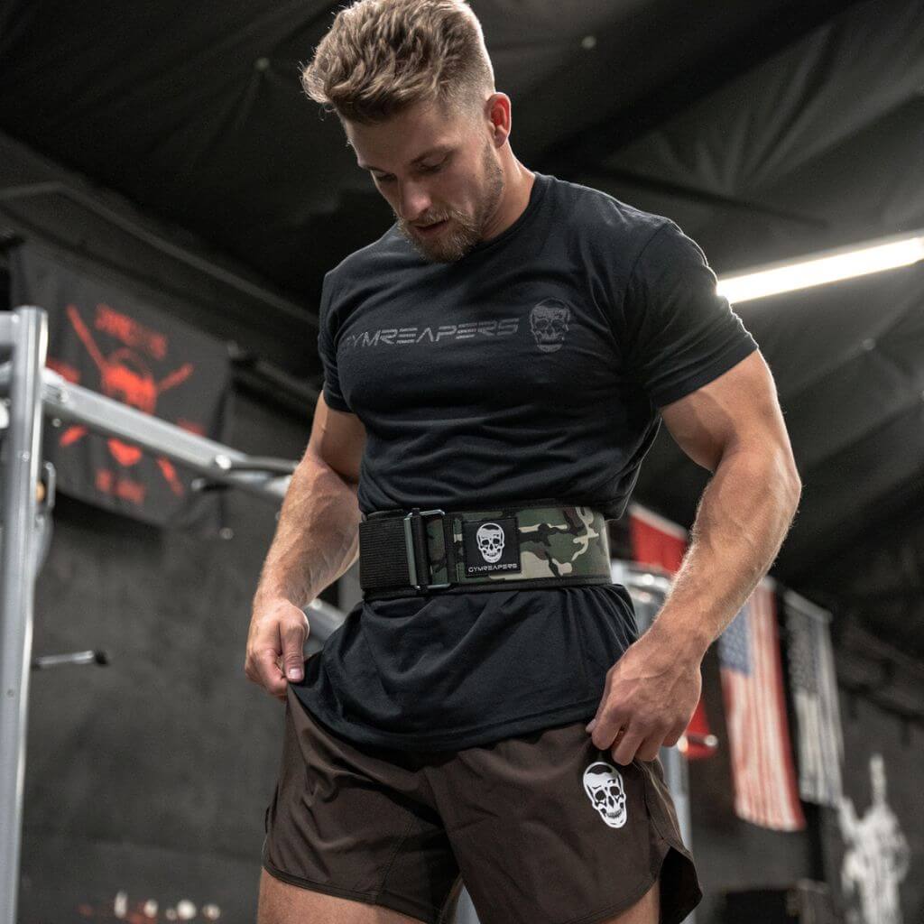 Quick Locking Weightlifting Belt | Premium Back Support - Midnight Camo - Image 7