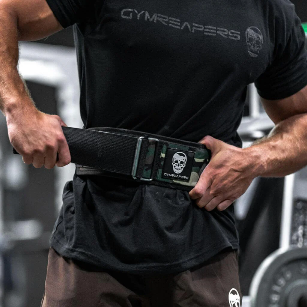 Quick Locking Weightlifting Belt | Premium Back Support - Midnight Camo - Image 8