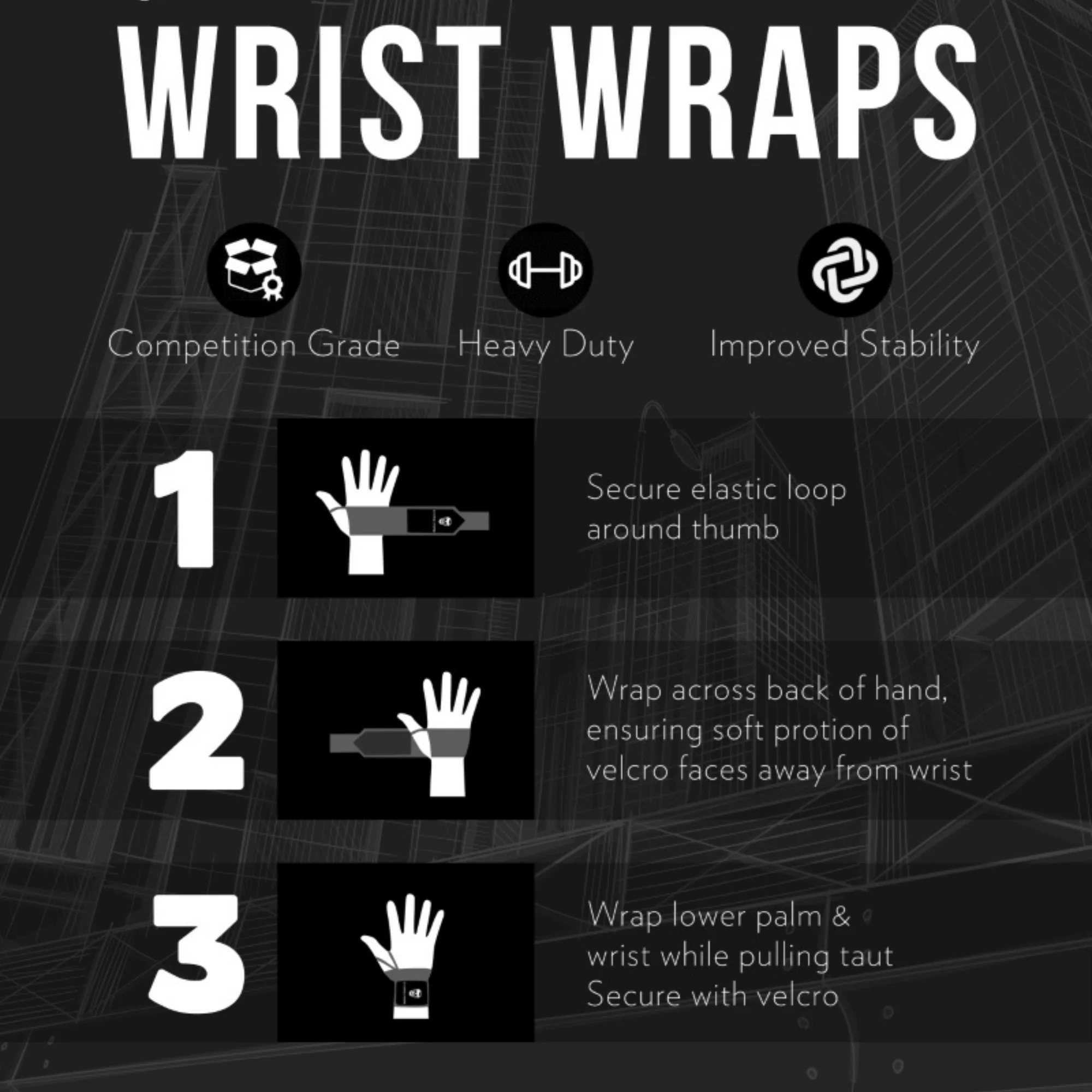 Wrist Wraps - 18" Weightlifting Wrist Support - Red/White - Image 5